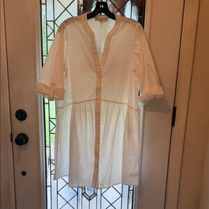 Med HALE BOB V-Neck Button-Front Tiered Midi Dress NWOT